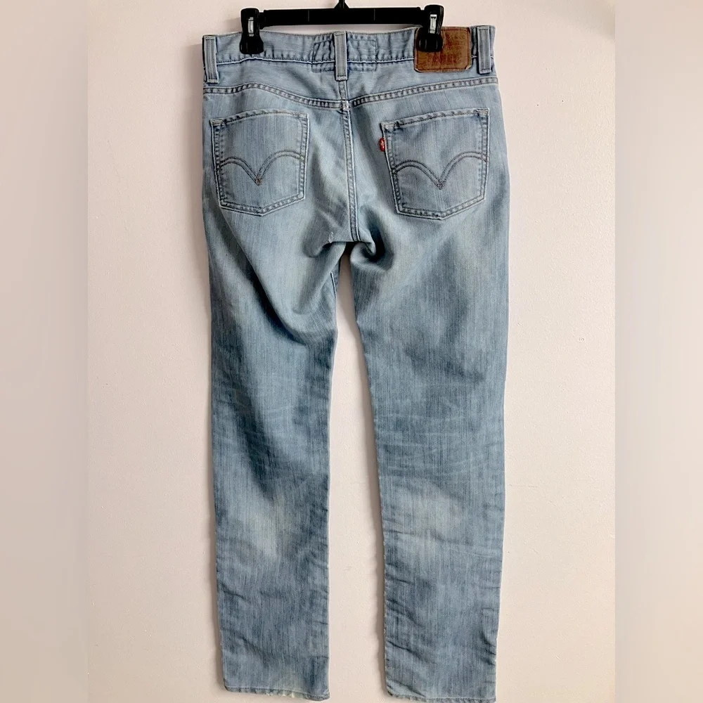 Levi’s Skinny 511 Men’s Denim Jeans, Size 34 x 34, Lt. Blue, Distressed
